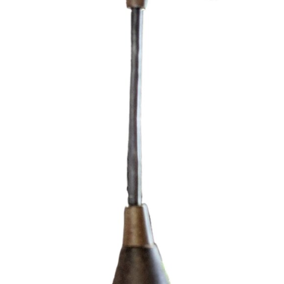 Mid 20th Century Leaded Red, Amber, & Slag‎ Glass Hanging Pendant Lamp - Picture 10 of 10